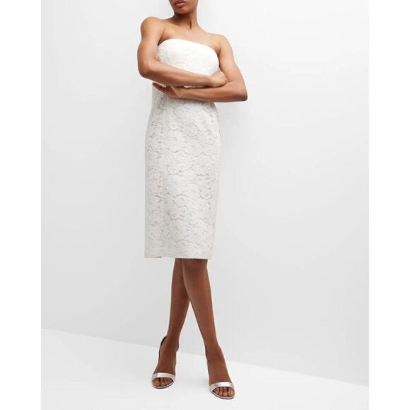 NWT VERONICA BEARD Sz 6 SANAZ LACE MIDI DRESS OFF WHITE - Picture 1 of 4